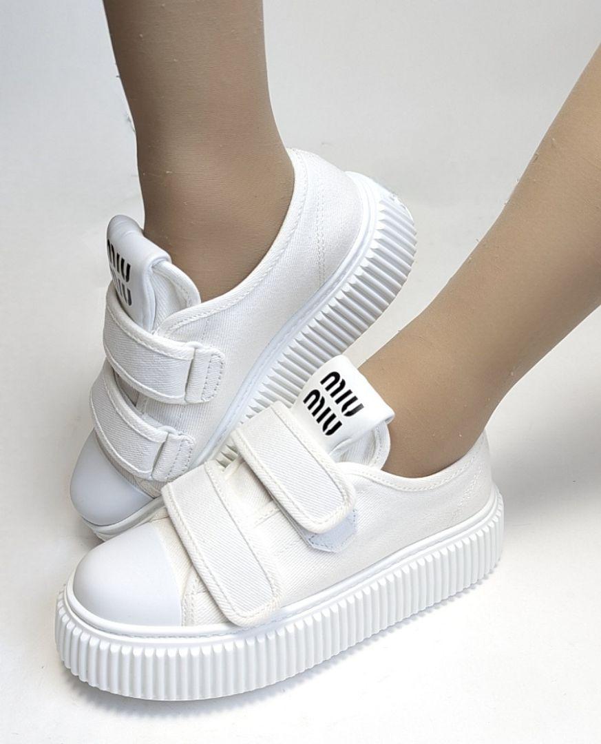 新品そっくりさん⭐miumiuミュウミュウ デニム スニーカー 35 画像6