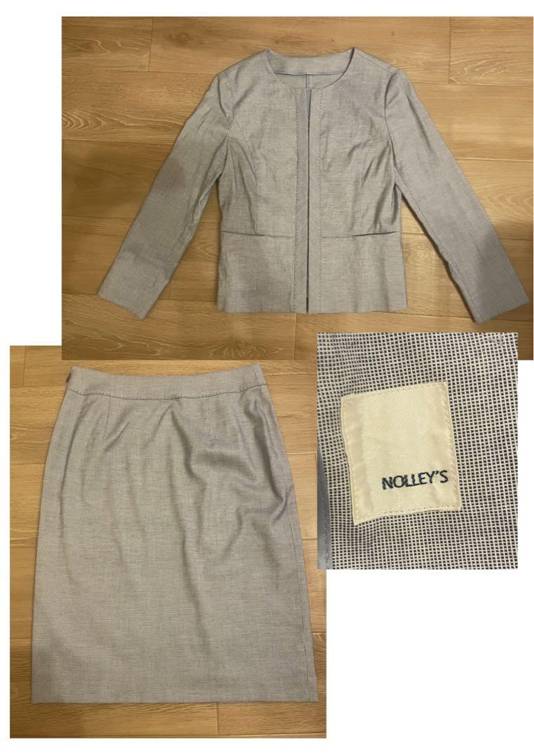 ノーリーズ　NOLLEY'S 　スカートスーツ　ブルー系