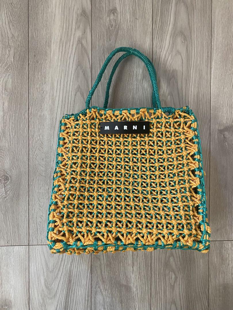 【5/7限定価格】MARNI market エメラルド かごバッグ