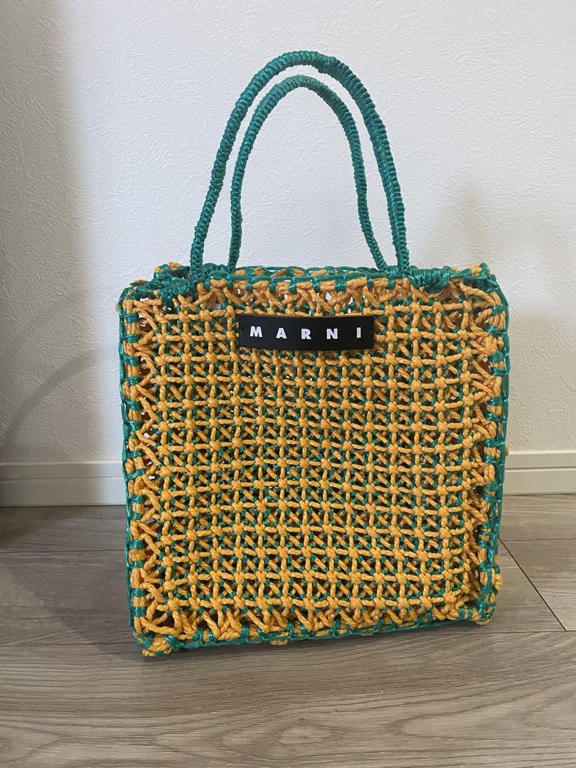 【5/7限定価格】MARNI market エメラルド かごバッグ