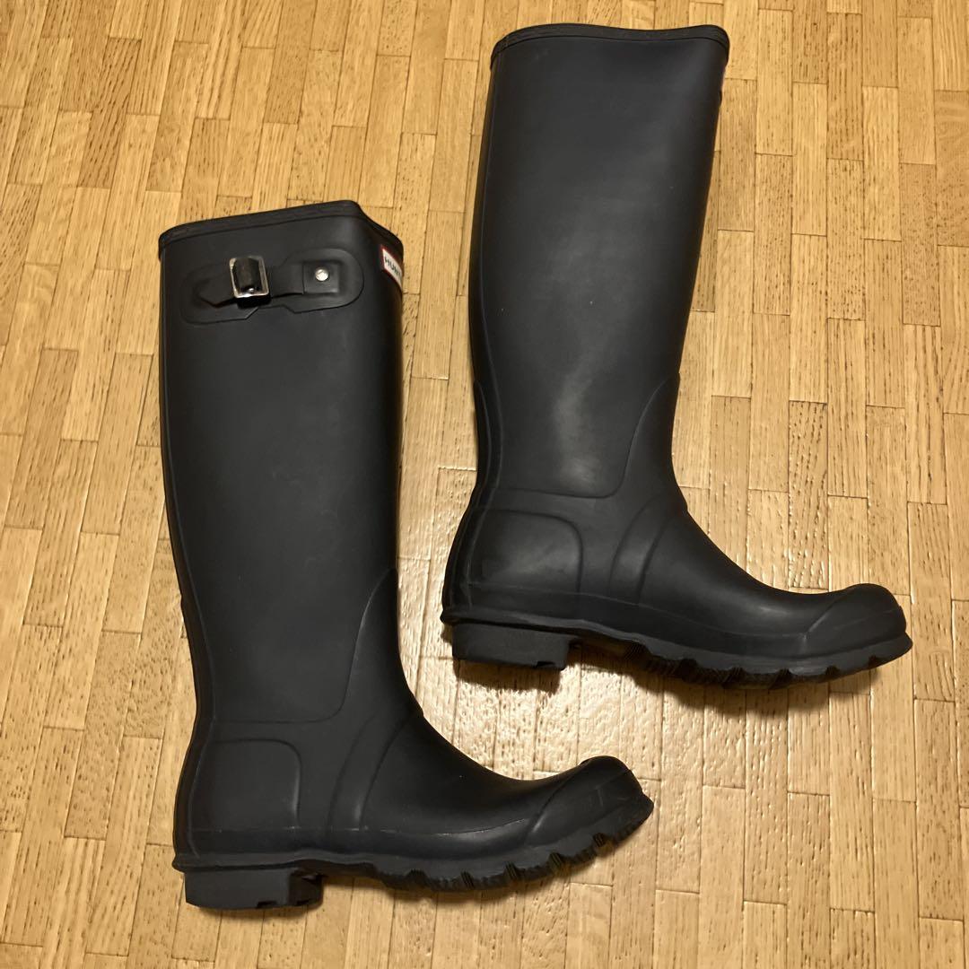 HUNTER ネイビー 長靴 バックル付き - メルカリ