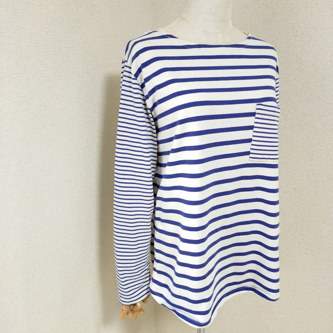 ノンネイティブ 美品 クルーネック長袖Tシャツ カットソー ボーダー 胸ポケット