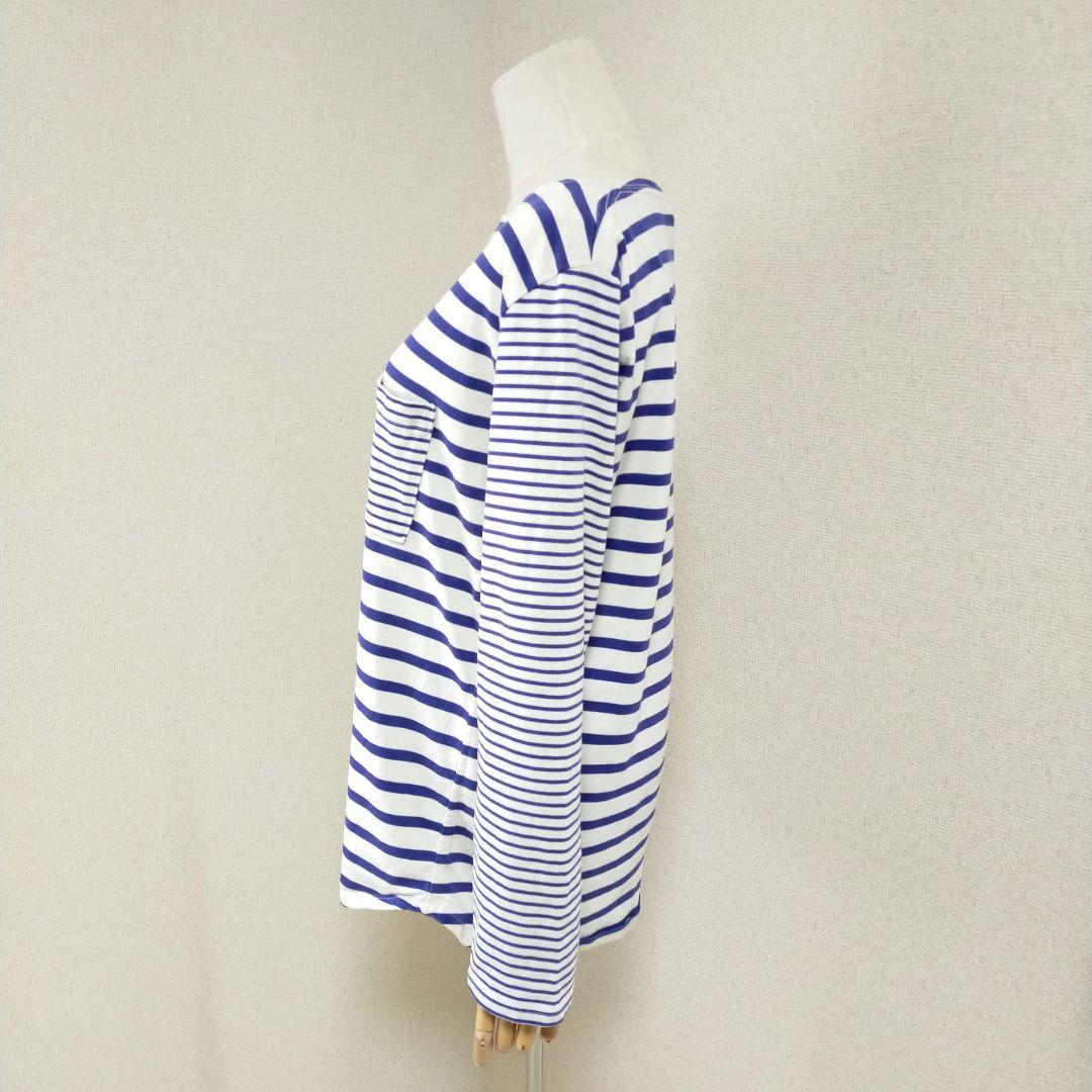 ノンネイティブ 美品 クルーネック長袖Tシャツ カットソー ボーダー 胸ポケット