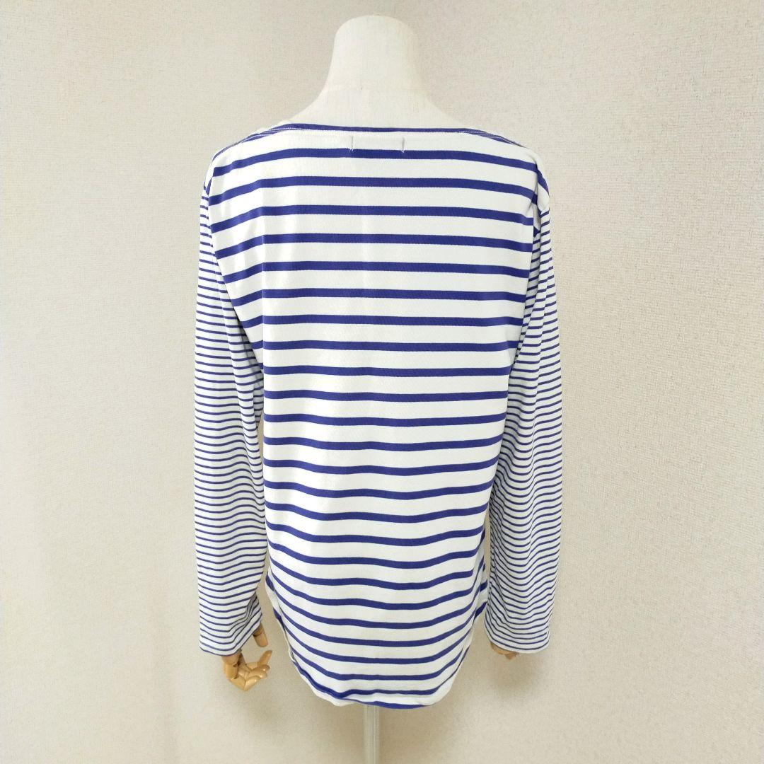 ノンネイティブ 美品 クルーネック長袖Tシャツ カットソー ボーダー 胸ポケット