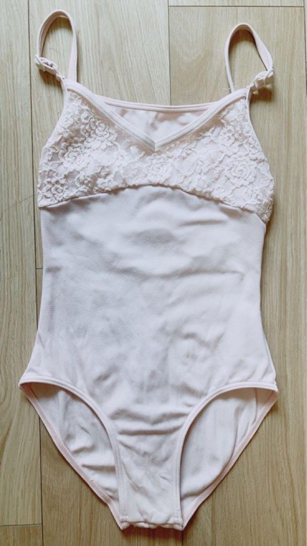 チャコット♡ピンク レース トリム バレエ レオタード 130