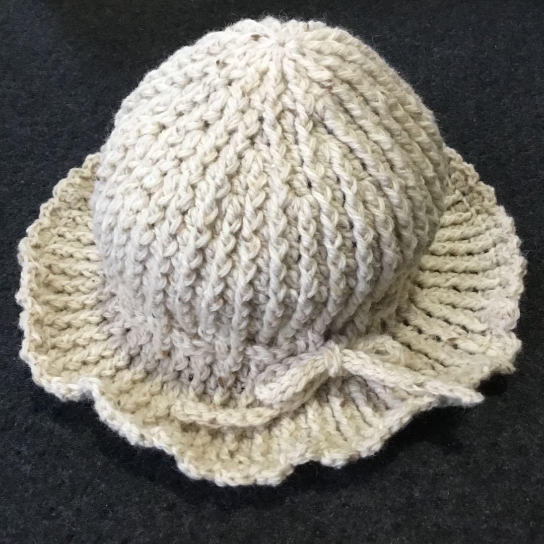 ハンドメイド☺︎猫耳ニット帽☺︎モチーフ☺︎ファー☺︎つけ襟