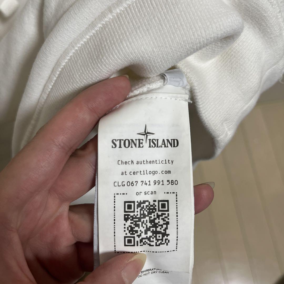 Stone island ストーンアイランド パーカー フード　ホワイト　S