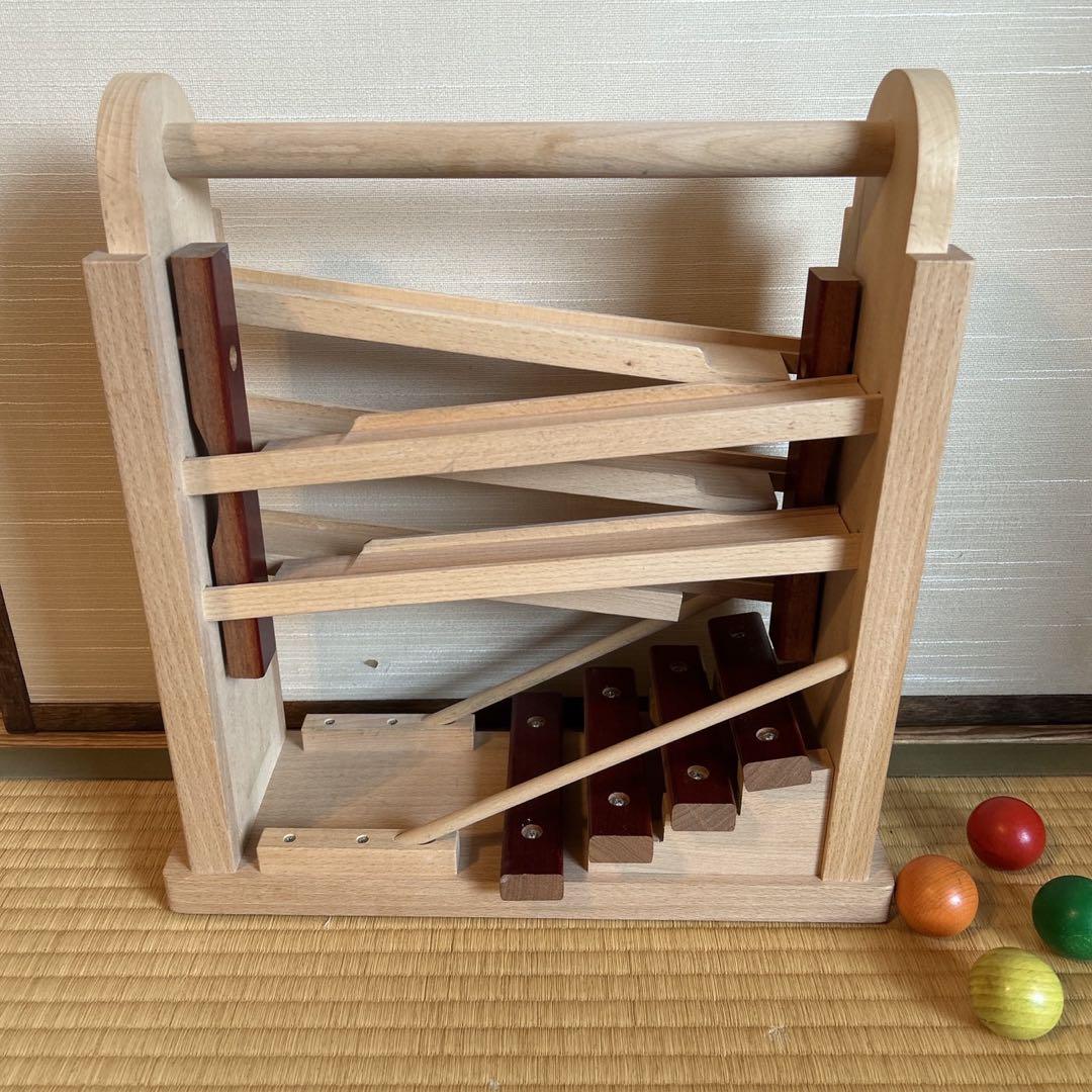コロコロシロホン　木製 知育玩具 ボール転がし