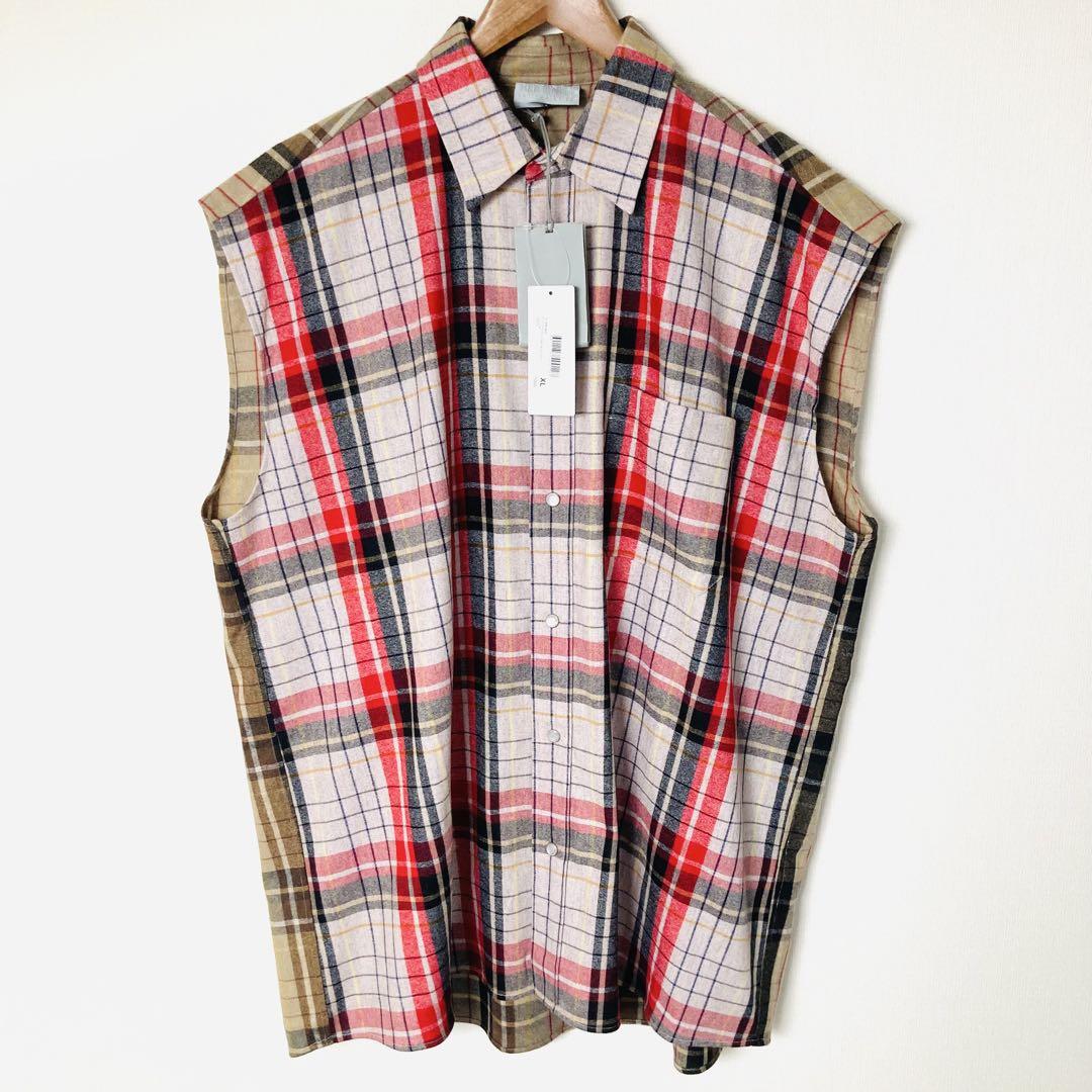 ヴェトモン スリーブレス チェック フランネルシャツ XL