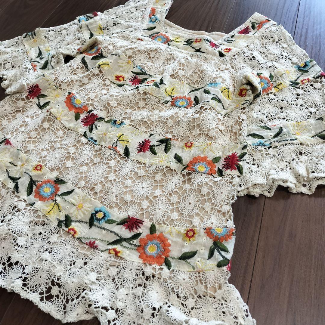 グレースコンチネンタル コード刺繍 レース仕立て チュニックワンピース コードフラワー刺繍レースワンピース / GRACE CONTINENTAL