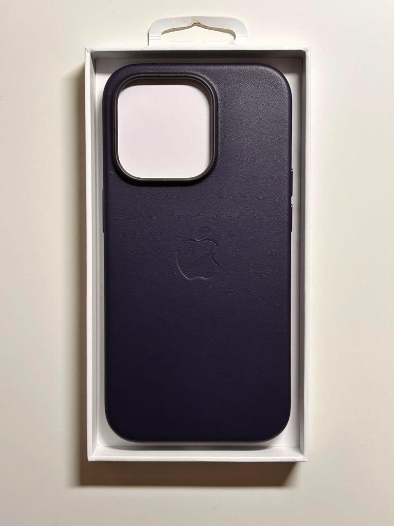【新品】純正 iPhone 14 Pro レザーケース・インク①