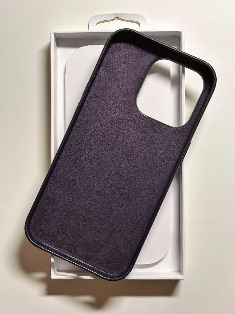 【新品】純正 iPhone 14 Pro レザーケース・インク①