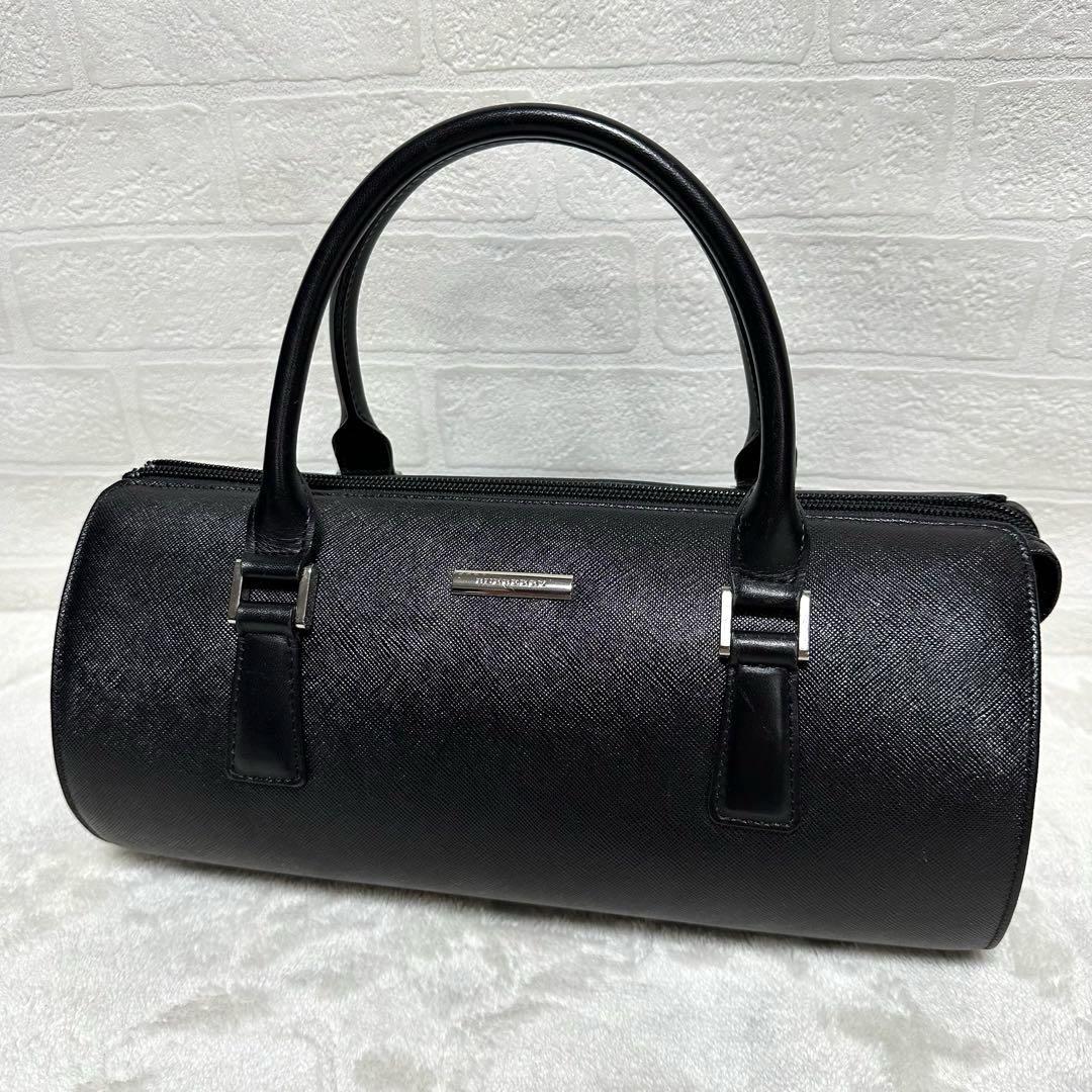 美品】BURBERRY レザー ハンドバッグ ノバチェック シルバー金具