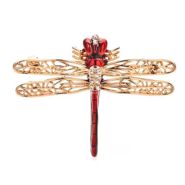 ChristianDior ラインストーン フラワー ピンブローチ バッチ ゴールドカラークリアビジューフラワーピンブローチ花ピンズ