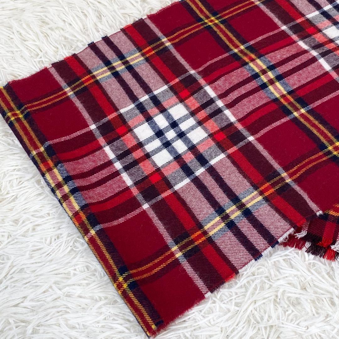 美品 Johnstons of Elgin ジョンストンズ ウール マフラー 赤 美品 Johnstons of Elgin ジョンストンズ ウール マフラー 赤