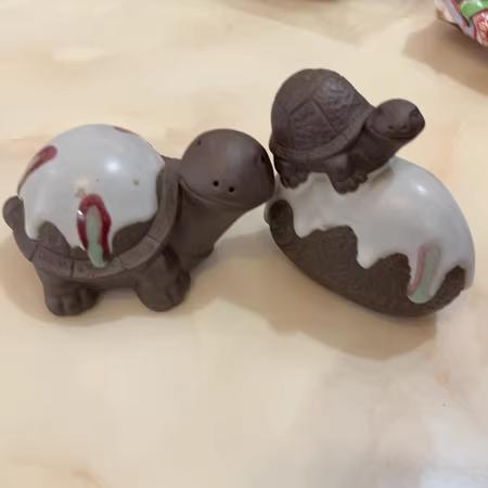 陶器製カメの装飾品2点セット
