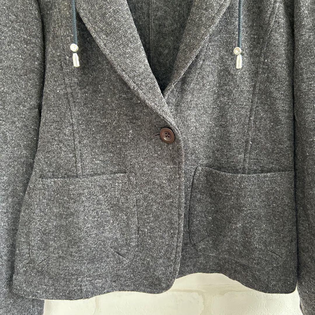LAMIACASA ニットジャケット フーデッドジャケット ウールジャケット