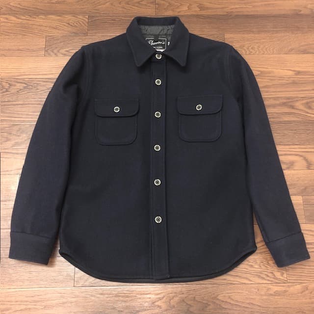 Pherrow's　フェローズ　CPOシャツジャケット　４２　濃紺　ウールシャツ