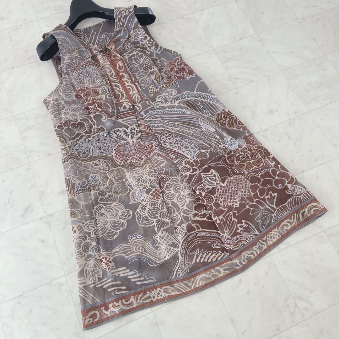 ✨極美品✨レオナール　チュニック　ワンピース　夏　和柄　ノースリーブ　日本製