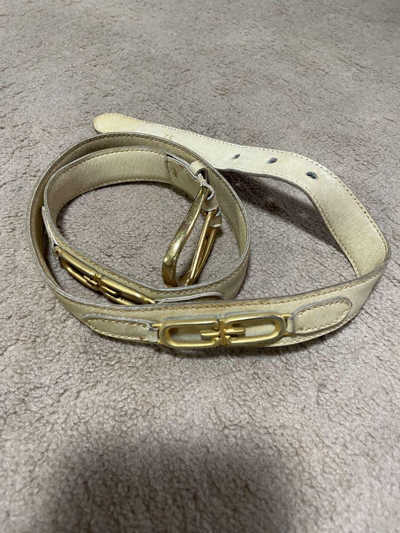 古いGUCCI ベージュ レザーベルト サイズ75