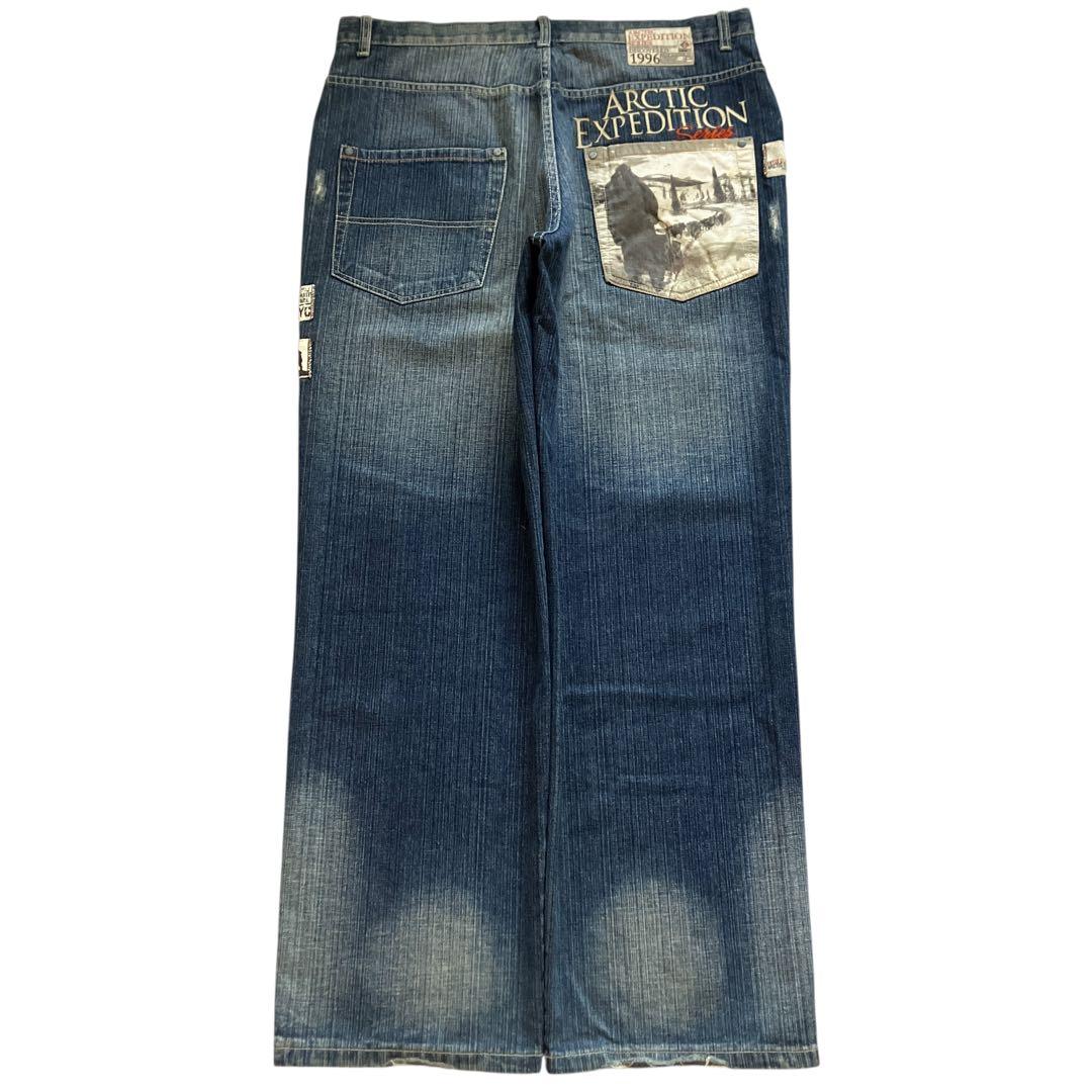 極太00s ENYCE W36 豪華刺繍 バギーデニム B系HIPHOP Y2K 極太00s ENYCE W36 豪華刺繍 バギーデニム B系HIPHOP Y2K