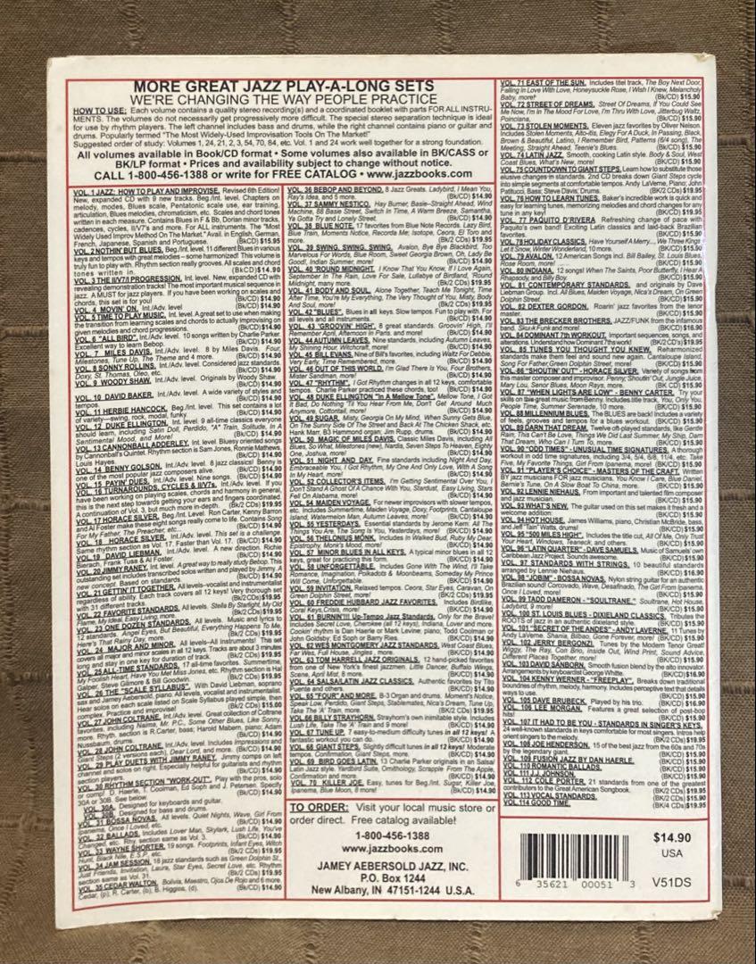 【15点セット】Jamey Aebersold マイナスワンCD 譜面付き ジェイミー・プレイアロング Vol. 1：ジャズとアドリブの演奏法