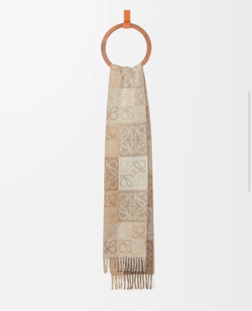 【新品・未使用】LOEWE ロエベ　ウール ベージュマフラー