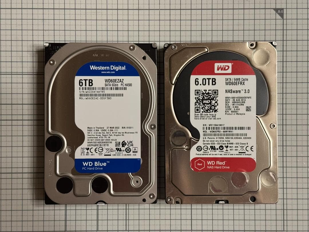 WD Blue WD Red 6TB HDD セットWestern Digital