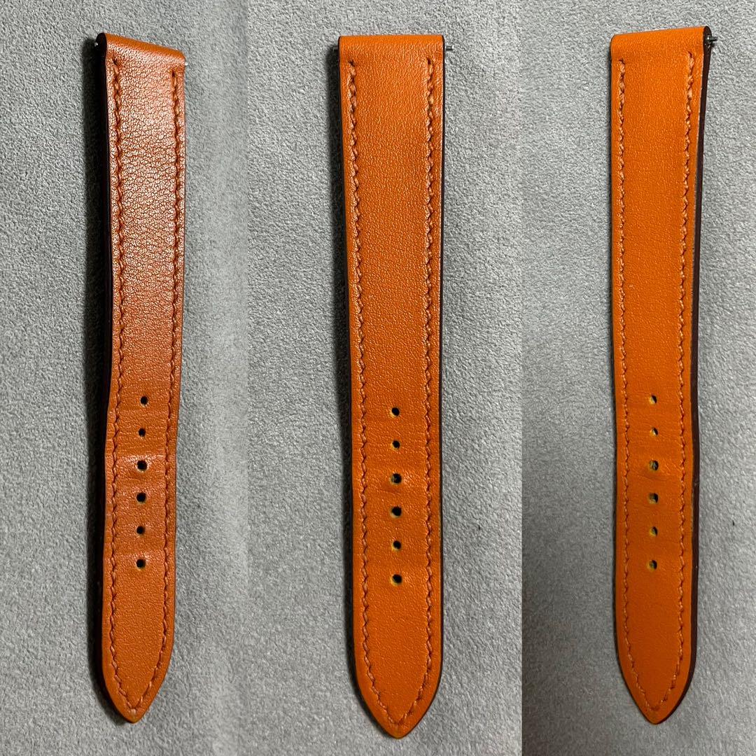 レザーベルト オレンジ Hermes エルメス 腕時計 Hウォッチ 時計