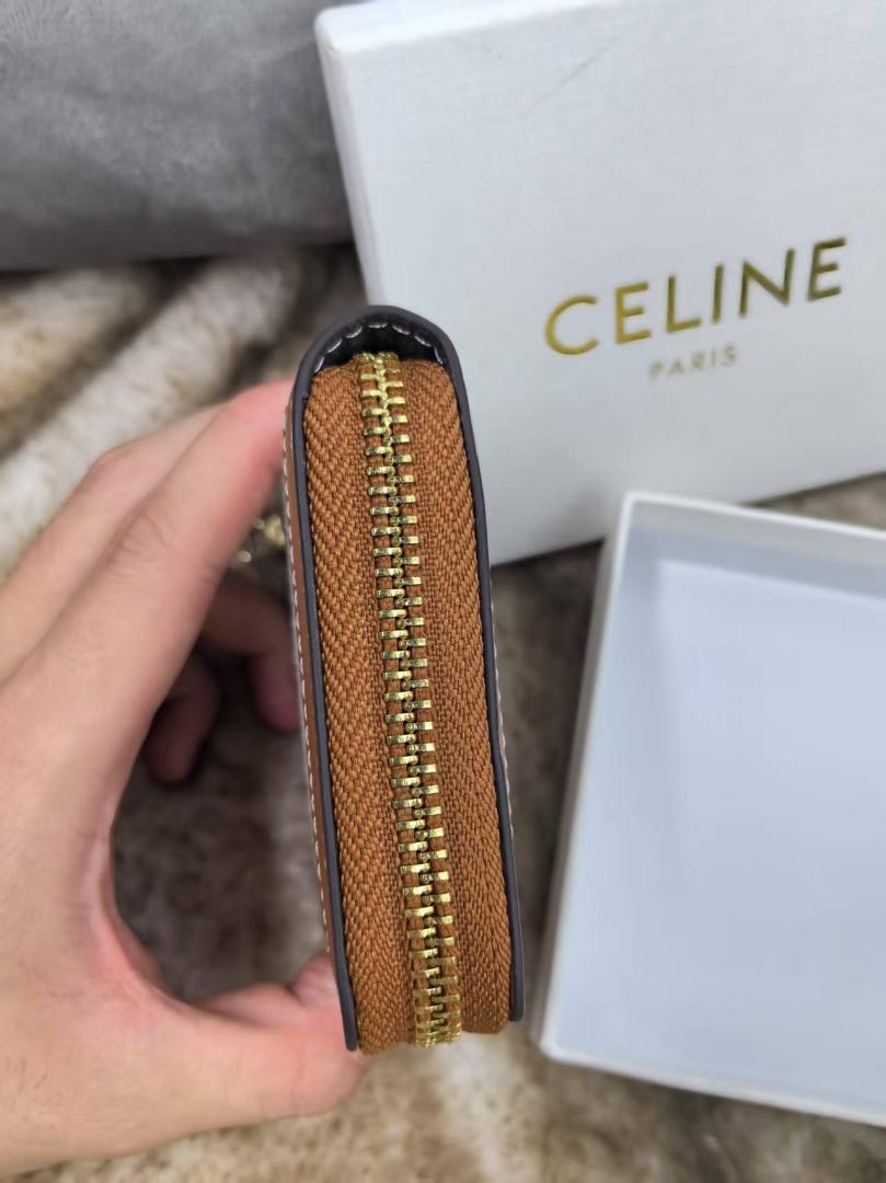 セリーヌ　カードコインケース　ノベルティ品　茶色　キャンバス　ミニ財布