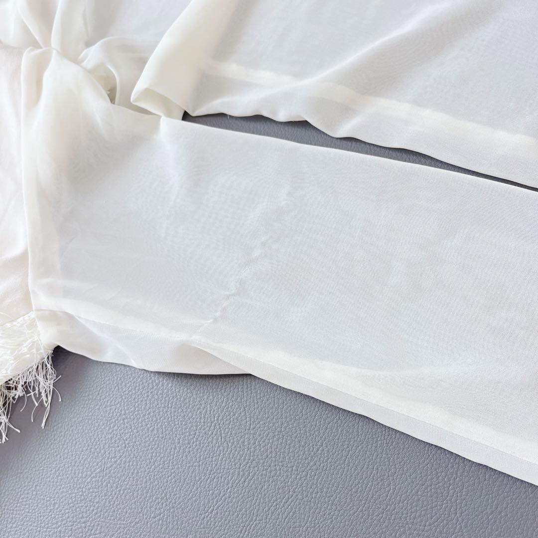 24SS✨アナイ カットジャガード ブラウス シアー フリル 38 ホワイト 24SS✨アナイ カットジャガード ブラウス シアー フリル 38 ホワイト