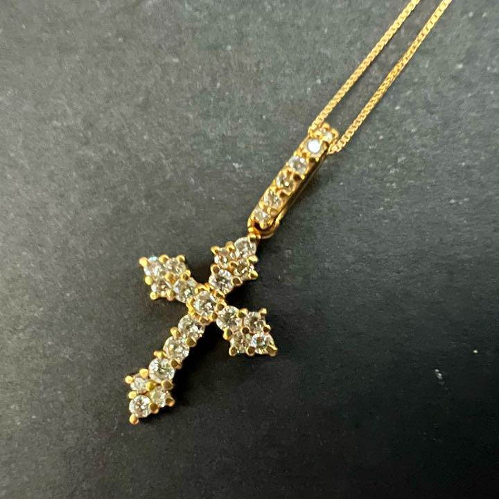 うございま 美品K18 ダイヤモンド ネックレスクロス D 0.35ct 18gレディース uGIfE-m32336321546 いいたしま