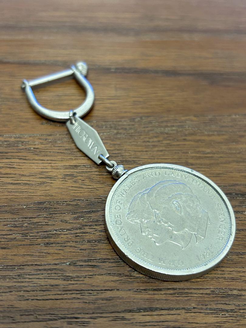 ダイアナ　アンティーク　ビンテージシルバーコイン　キーリング　キーホルダー