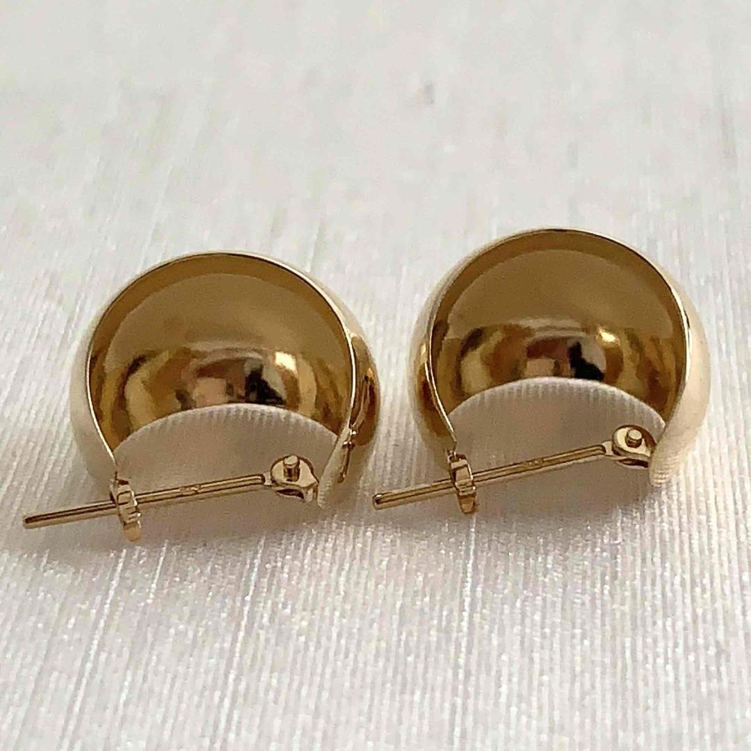 18金【10×13mm 月甲フープピアス】イエローゴールド K18刻印入 新品! 18金【10×13mm 月甲フープピアス】イエローゴールド K18刻印入 新品!