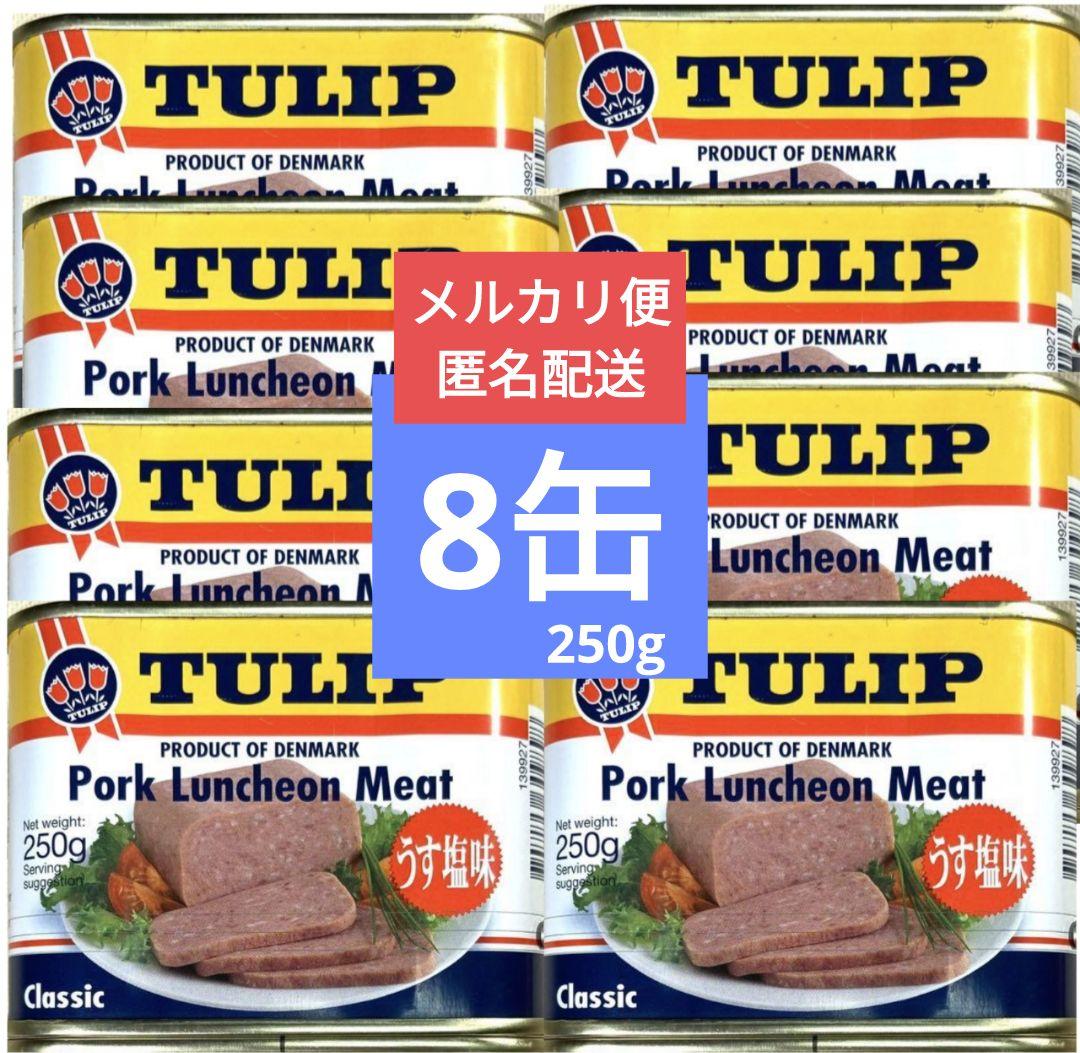 ●ポーク缶詰ミニ缶8缶セット チューリップうす塩味250g缶 ランチョンミート