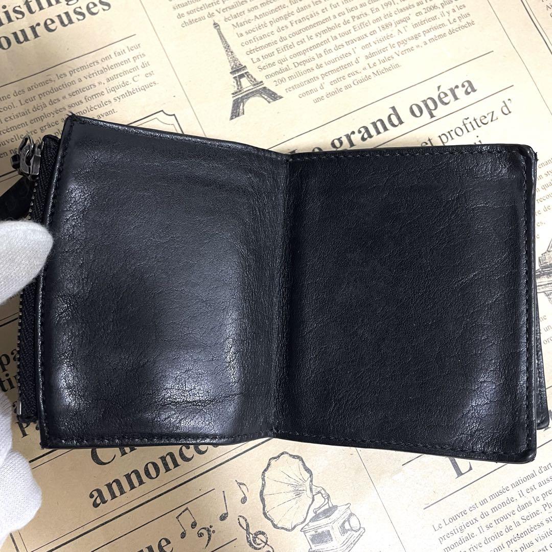 メゾンマルジェラ 二つ折り財布 ブラック MARGIELA 4ステッチ 黒 財布