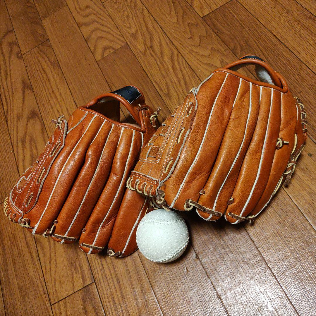 キャッチボールセット 大人用 軟式レザーグラブ＋ボール