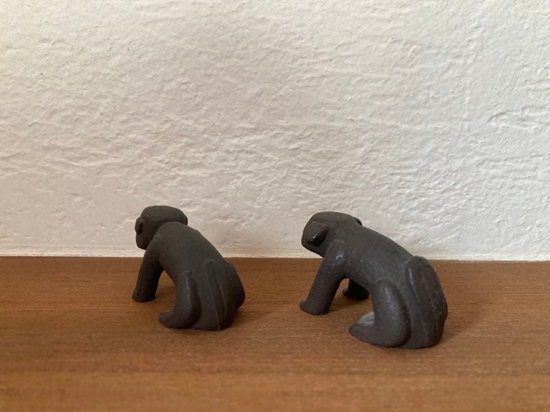 【希少品】南部鉄器「啄木狛犬」狛犬セット 【希少品】南部鉄器「啄木狛犬」狛犬セット