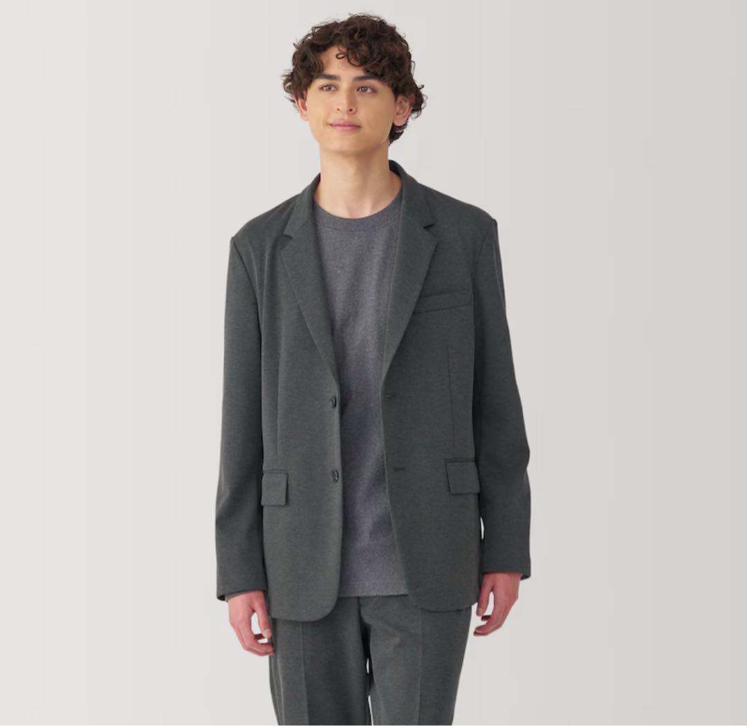 無印良品　ストレッチジャージージャケット&パンツ　ダークグレー　Mサイズ