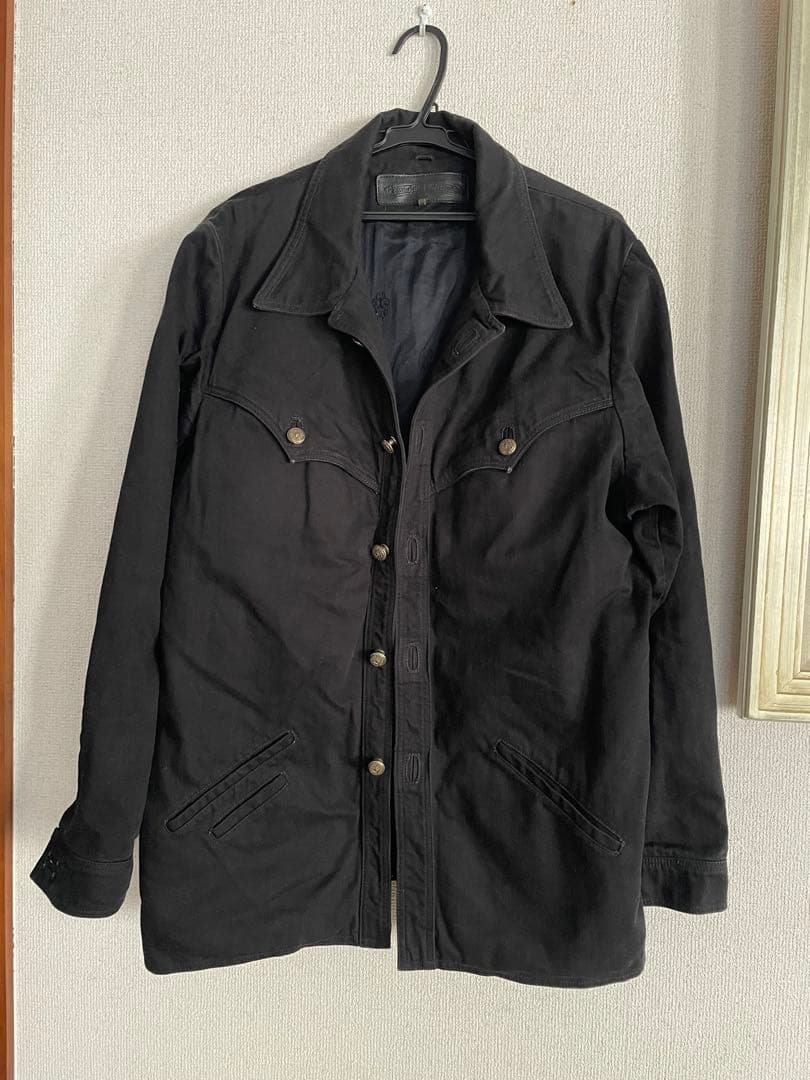クロムハーツシルバーボタン付き黒ジャケットL CHROME HEARTS