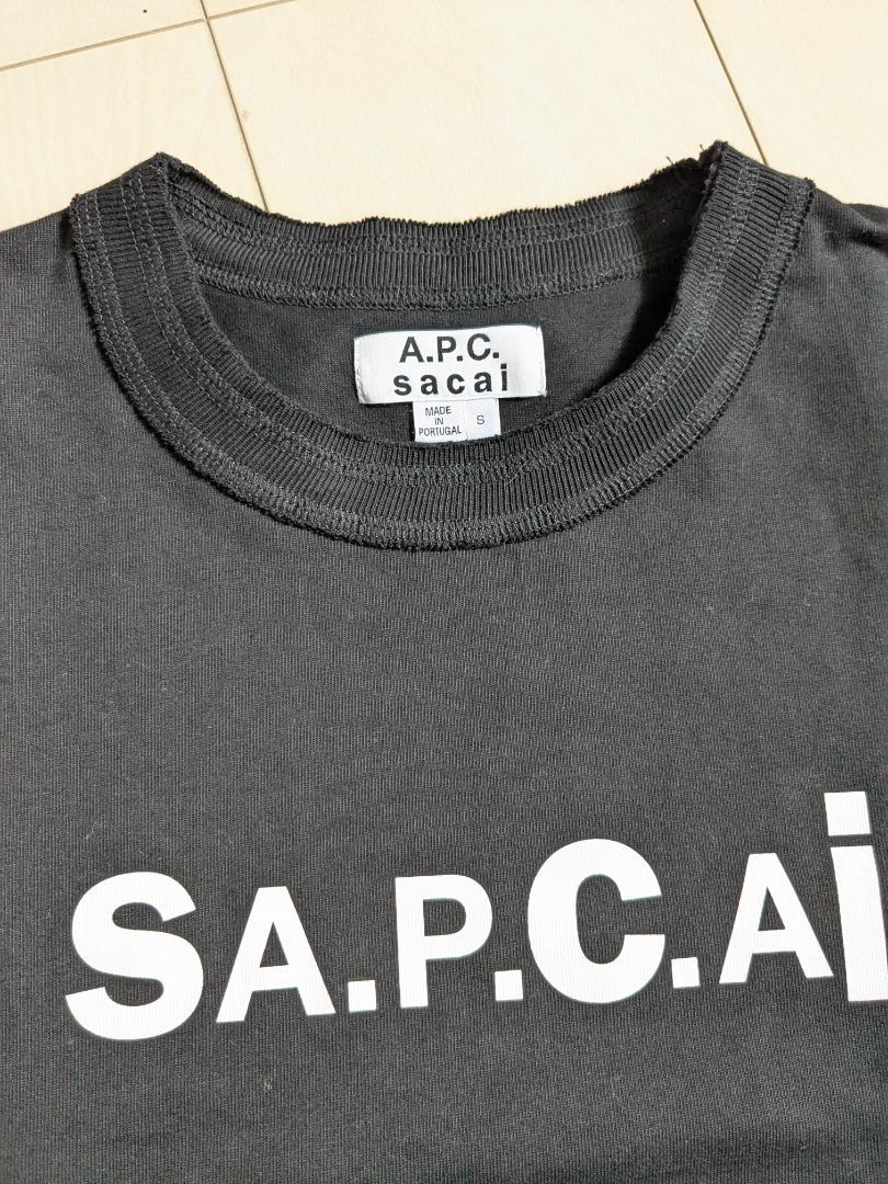 sacai×A.P.C.コラボ ユニセックス両サイドZIP仕様Tシャツ【S】