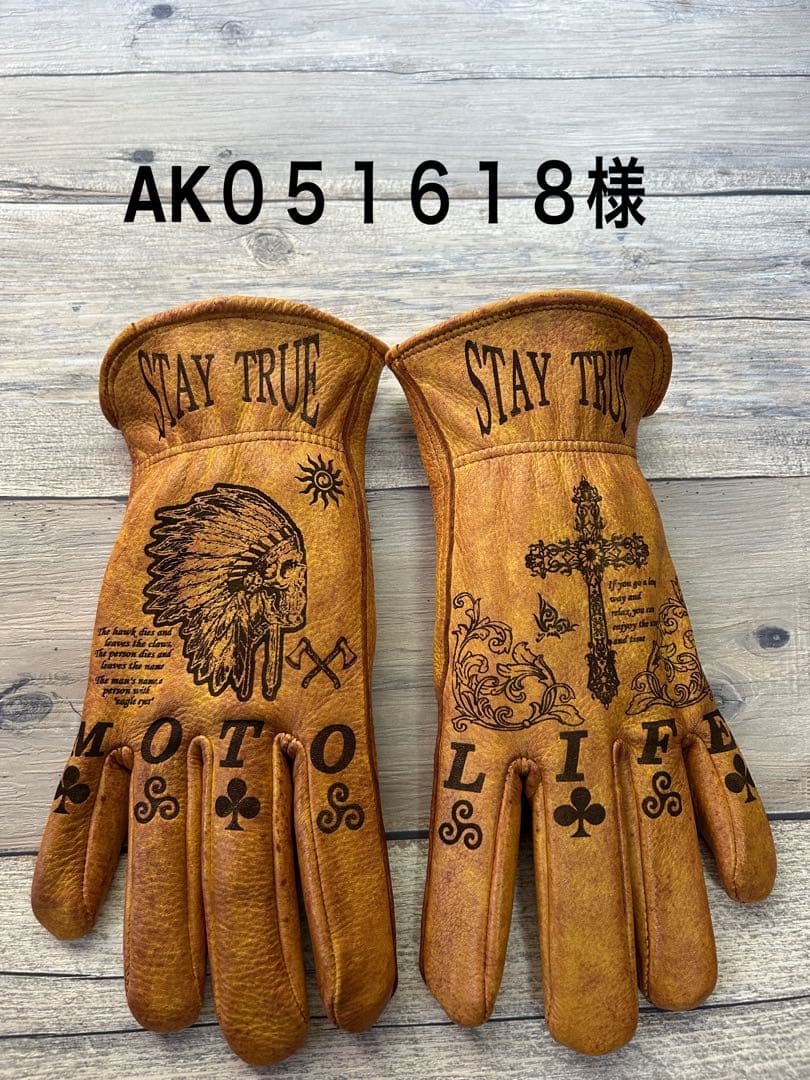 鹿革バイクグローブＬ