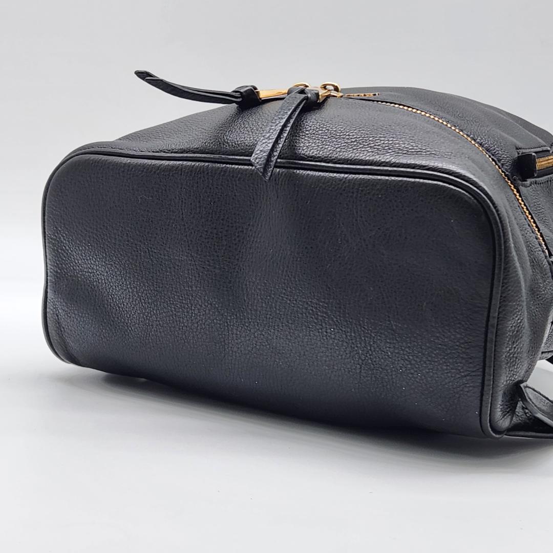 良品 Michael Kors リュック レザー ブラック シボ革c882