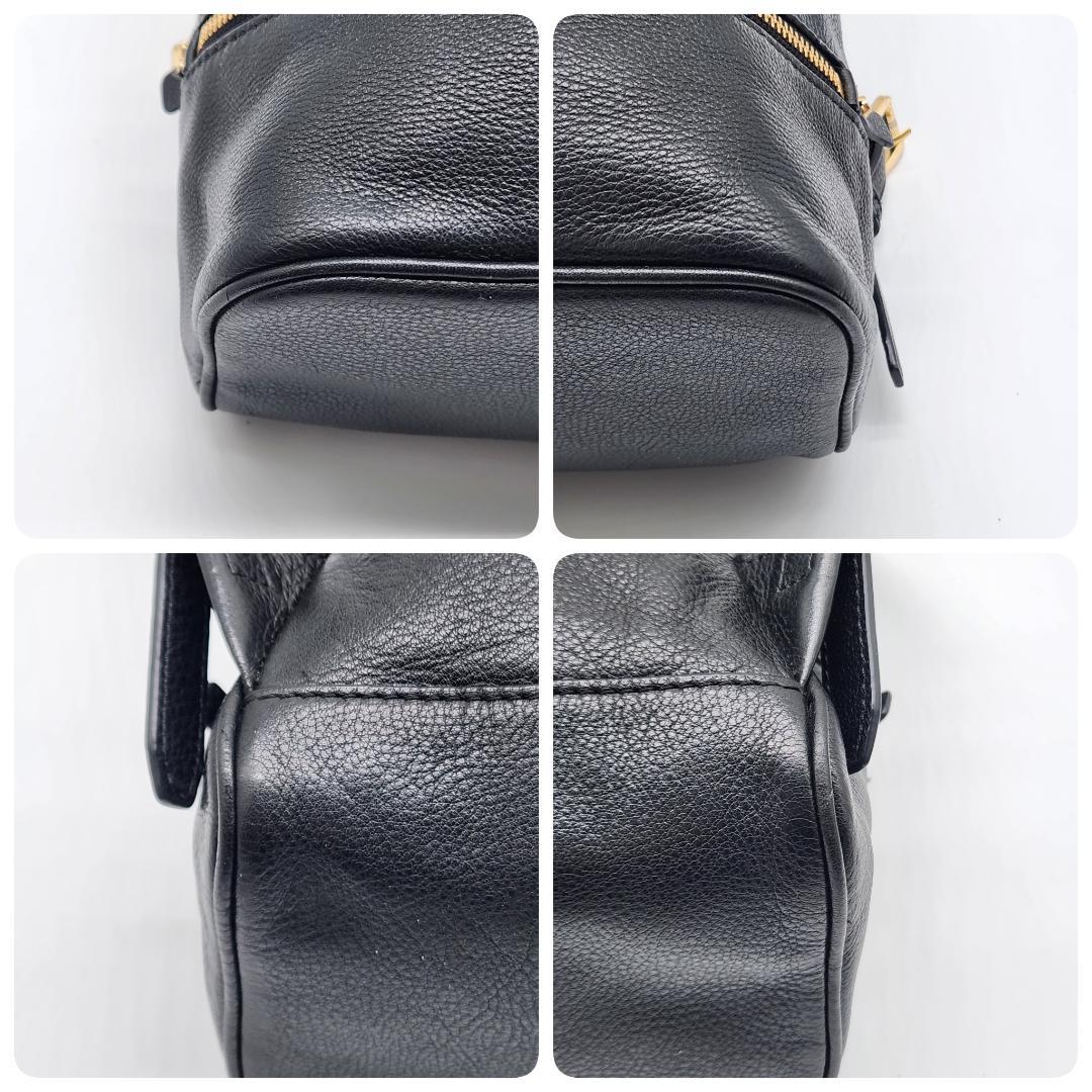 良品 Michael Kors リュック レザー ブラック シボ革c882