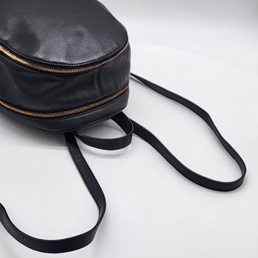 良品 Michael Kors リュック レザー ブラック シボ革c882