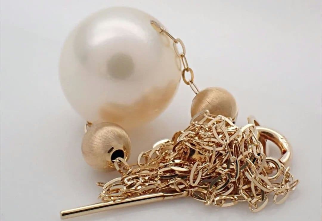 K18 イエローゴールド ゴールデンパール ネックレス