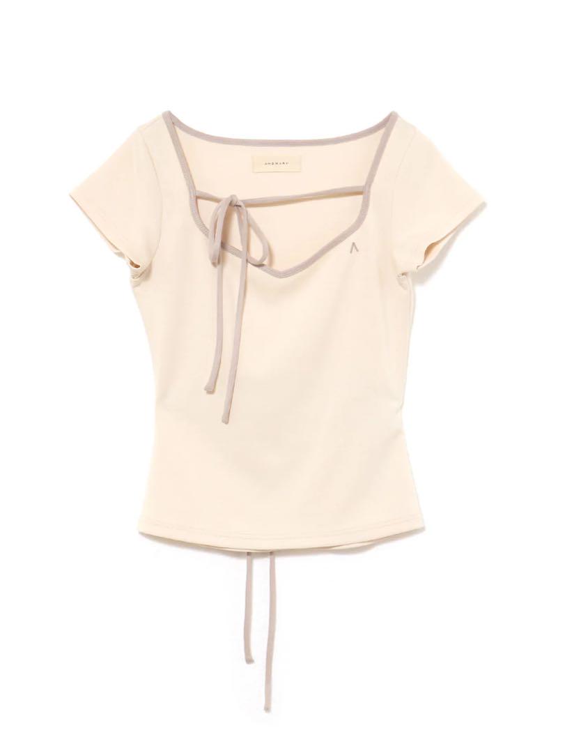 Collie ribbon tops ivory アンドマリー andmary