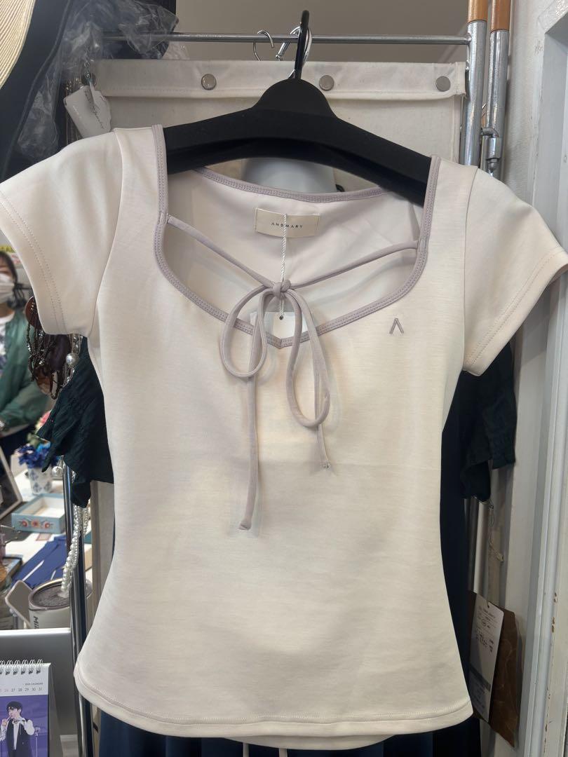 Collie ribbon tops ivory アンドマリー andmary