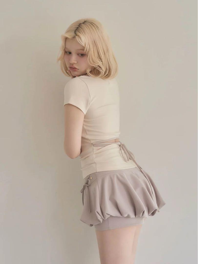 Collie ribbon tops ivory アンドマリー andmary