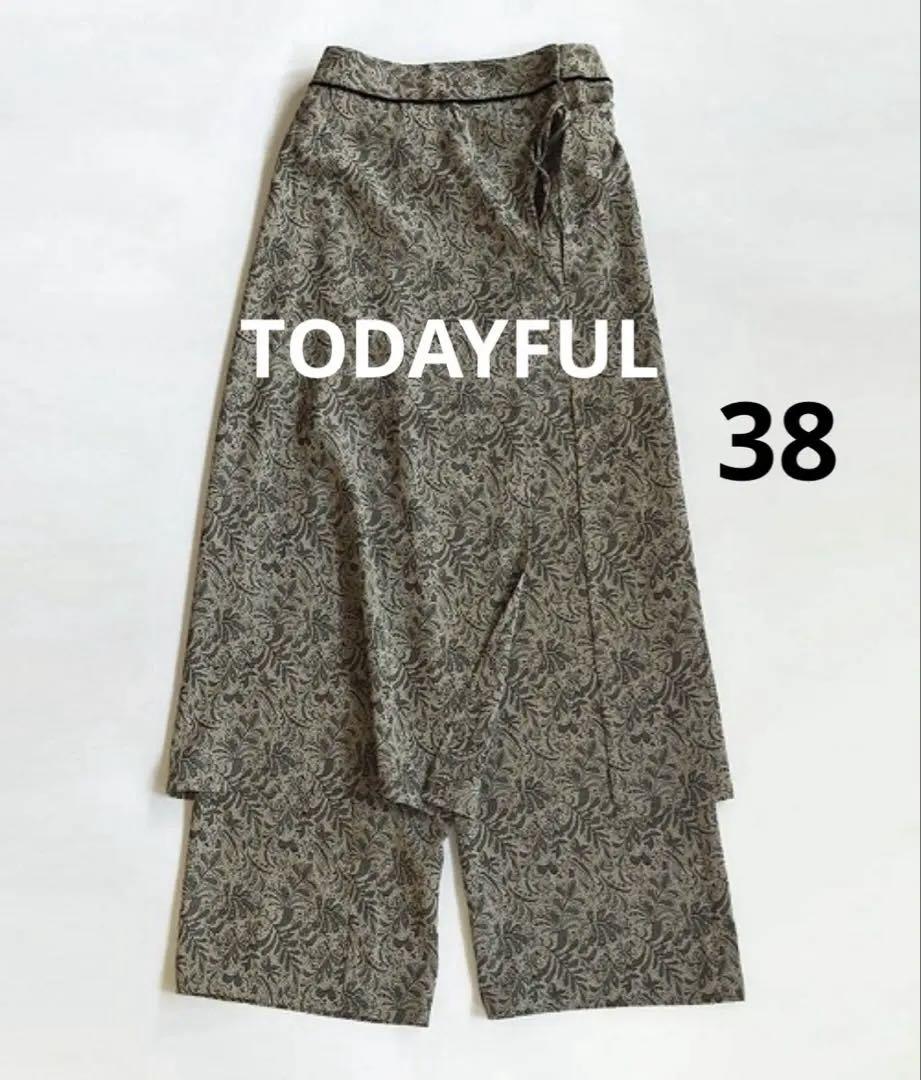 ケイ  ★TODAYFUL ジャガードレイヤードパンツ トゥデイフル 38 TODAYFUL（トゥデイフル）の「ジャガードレイヤードパンツ